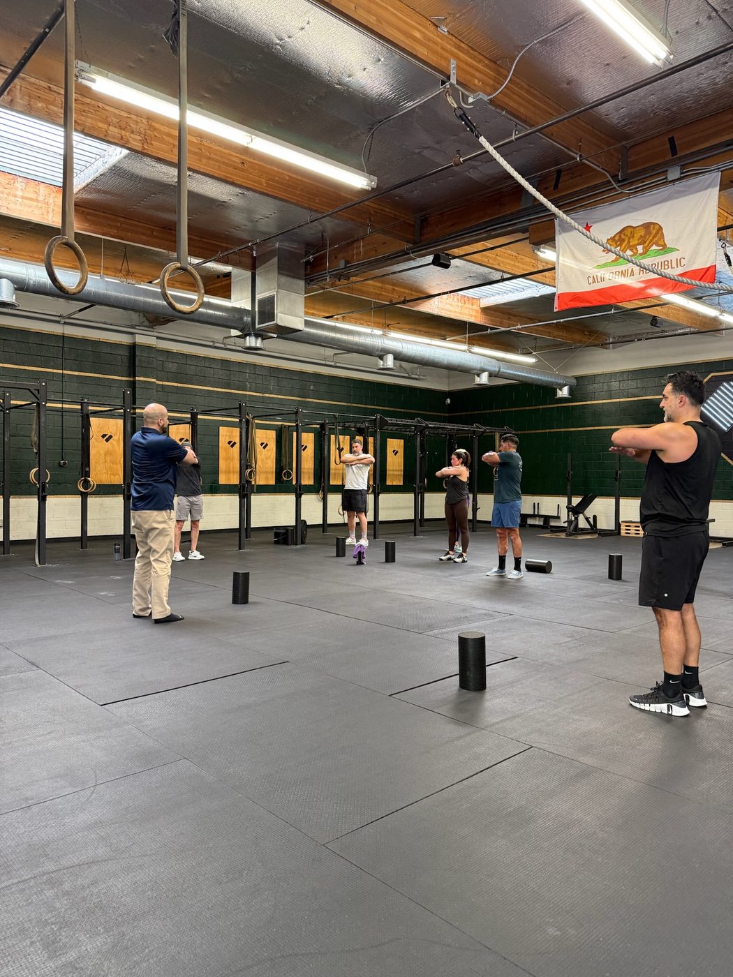 A Built 2 Move mobility workshop inside a local gym